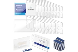 EFUTURETIME 15pcs Porta Badge Magnetico Plastica, 90 X 54 mm, Targhetta Trasparente Magnetici per Abiti, Portanome Magnetica con Potente Magnete Autoadesivo a 3 Punti