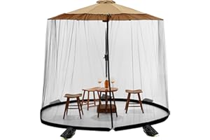 MIFXIN zanzariera per ombrelloni zanzariera da esterno con porta con cerniera e corda regolabile, zanzariera per gazebo per giardini, cortili, gazebo e altri esterni, Nero , 240*380