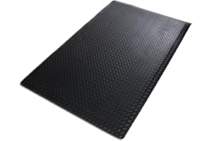 ETM Heavy Duty, tappeto anti affaticamento, struttura in lamina striata, vari modelli disponibili, Nero