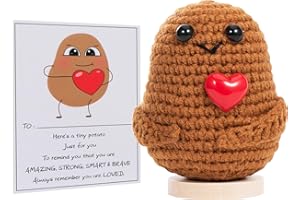 BOAITE Pocket Hug Positive Kartoffel, Kreative Strickwolle Positive Potato Herzform Glücksbringer, Mutmacher Geschenk, Gute Besserung Geschenk, Ich Liebe Dich Geschenke