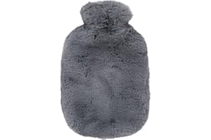 ‎FASHY Fashy Wärmflasche mit Bezug aus hochwertigem Fellimitat, 2,0L Grau