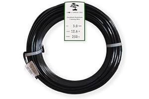 Grow A Bonsai Tree Anodyzowane aluminium 3,0 mm drut bonsai 250 g duża rolka (100 stóp) - (3,0 mm, czarny)…