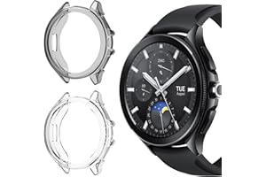 SeNool [2-Stück Hülle für Xiaomi Watch 2 Pro Schutzhülle Schutzfolie, Soft TPU Slim Plattierte Displayschutzfolie für Xiaomi Watch 2 Pro Cover - Klar + Schwarz