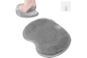 Fefod Tappetino Scrubber Doccia, Piedi Scrubber per Doccia, Massaggiatore Lavaggio del Piede per Doccia con Ventose Antiscivolo, Pad Massaggio Doccia Piede per Peeling, Massaggio Alla Schiena