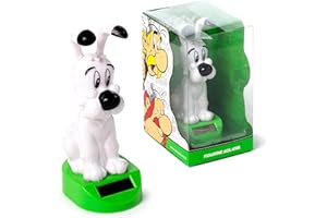 Puckator Solar Pal Idefix Figurine Danseur à énergie Solaire – Astérix et Obélix, pour Tableau de Bord de Voiture, Bureau ou seuil de fenêtre, idée Cadeau, Blanc