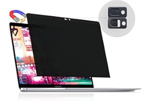 Peslv Privacy Screen MacBook Air 13 Inch (2018-2020, M1) & Pro in (2016-2020, M1), Magnetic Removable Anti Blue Light Glare Filter Protector with Camera Cover for Mac 13In Laptop