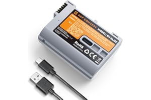 K&F CONCEPT 2600mAh EN-EL15C Batería, USB C 2.5H Fast Chraging Batería Compatible con Cámara Nikon Z8, Z7, Z6, Z7ii, Z6ii, Z5, D850, D810, D810A, D780, D750, D610, D500, D7500, D7200