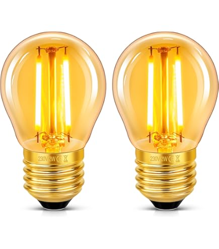 FARO BARCELONA Lampadina LED G45, E27, 4 W, 2200 K, 300 Lm, Equivalente A Una Lampadina Alogena Da 40 W, 4,5 X 4,5 X 6,6 Cm, Ambra (rif. 17493