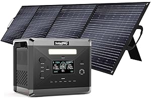 CELLPLAY SolarPlay Generateur Electrique Portable avec Panneau Solaire 200 W, Station D'alimentation Portable LiFePO4 2160 Wh, 2 Prises AC 230 V 2400 W, Alimentation Mobile Pour Camping, Bricolage et Comme