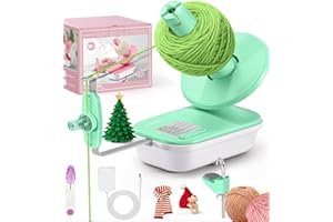 DOUBLECARE Bobinadora de Lana Eléctrica para Crochet de Alta Velocidad, Bobinadora Automática de Bolas de Hilo de Gran Capacidad Ajustable de 4 a 10 oz con Tres Velocidades Mejorada, Niladora de Hilo, Verde