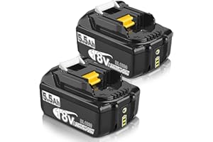 2X 5500mAh 18V Akku für Makita, Powtree Ersatzakku für Makita 18V BL1860B Kompatibel mit BL1860 BL1850 BL1850B BL1840 BL1840B BL1830 BL1830B BL1815 LXT Akku-Elektrowerkzeuge mit LED-Anzeige