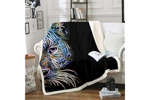 Homemissing Leopard Cuddly Blanket Colourful Leopard Blanket for Children Boys Girls Wild Jungle Animals Blanket 220 x 240 cm Stylish Luxury Design for Couch