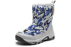 DREAM PAIRS Boys Girls Snow Boots Winter Waterproof Walking Boots for Kids Non Slip Warm Fur Lined Shoes