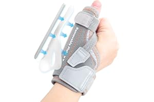 CURECARE New Upgraded 2 in 1 Thumb Support, Removable Thumb Splint Right Left Hand, Thumb Brace with 3 Level Stability, Reversible Thumb Support for Arthritis, De Quervain’s (S/M, Grey)