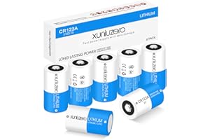 XUNIUZERO Batterie al CR123A (confezione da 6 pezzi) - Batteria al litio non ricaricabile da -3 Volt 123 Batteria al litio con durata di conservazione di 10 anni (CR123A 2)