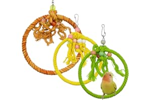 Allazone 3 Stück Vogelspielzeug, Bird Parrot Toys, Vogel Papagei Spielzeuge, Vogelschaukel Schaukel, Sitzstangen für Vögel Spielzeug Vogel Papagei Schaukel Spielzeug
