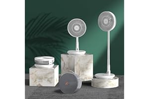 Elegear Ventilatore a Piantana Silenzioso, 16 Lame 9 Velocità 90° Oscillazione e Altezza Regolabile Funzione Timer Ventilatore con Telecomando, Ventilatore Ricaricabile a Batteria 7800mAh Ø11''/28CM