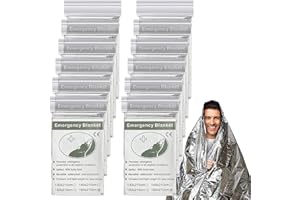 LAFECUW Emergency Blanket,Emergency Foil Blanket– 83" x 63" (210 x 160 cm) Survival Reflective Thermal Blanket Perfect for Outdoors, Hiking, Survival, Marathons or First Aid, Emergency Supplies (12PCS)