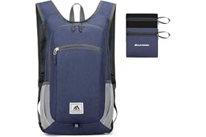 flintronic Vikbar ryggsäck, 16 l liten vandringsryggsäck, ultralätt vandringsryggsäck, vattentät reseryggsäck, packbar ryggsäck, kvinnor män dagryggsäck, för camping klättring/utomhus vandring