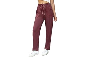 iClosam Pantalón Chándal Mujer Algodón Pantalones Deportivos Mujer Suelto con Bolsillos Pantalones Mujer Largos para Casual Yoga Jogger Talla S-XXL