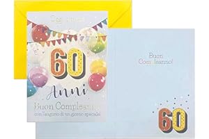 GENERIC ICELAND Biglietto auguri compleanno con numero oro (60-N)