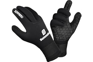 Summshall Gants de plongée résistants à l'eau en néoprène de 3 mm pour Homme et Femme, Gants de plongée Thermiques antidérapants pour Bateau, Surf, Sports Nautiques, pêche et Tuba