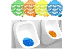 LONIMIA Urinal Screens, 4 Urinal Mats Scented, Urinal Mats Pads Deodorizer For Bathroom, Urinal Deodoriser & Odour Neutraliser, for Any Urinal or Urinal Long Lasting.(blue, yellow, orange, green)
