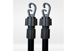 BPIL 2X Heavy Duty Metal Telescopic Extendable Home Garden Washing Line Clothes Laundry Support Pole Props Outdoor Indoor Airer Rope String Extenedable from 1.3 to 2.6M