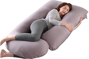 SHANNA Cuscino Gravidanza per Dormire, Cuscino Allattamento e Gravidanza, Grande a Forma di U e Supporto Premaman con Rivestimento in Cotone sostituibile e Lavabile (Grigio Chiaro)