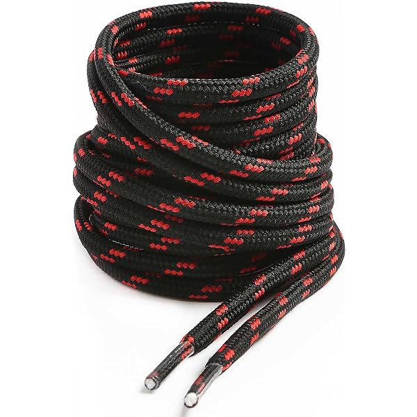 Red Outdoor Round Shoelaces 5Mm Width For Shoes Sneakers Boots Hiking Sport 100Cm