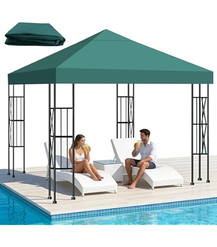 Doek voor tuinpaviljoen Santorini (3 x L4 m) - Grijs