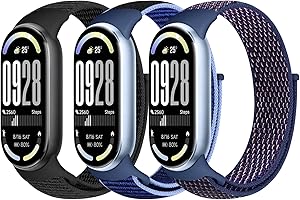 Bcuckood Nylon Sport Armband Kompatibel mit Xiaomi Smart Band 10/9/8 für Damen Herren Weiches Verstellbares Atmungsaktives Uhrenarmband Solo Loop Ersatzarmband für Xiaomi Mi Band 9/8