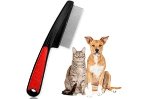 BANSHAN Flea Comb - Flea Removal Grooming Comb for Cats, Dogs, Rabbits. Effective against Fleas, Nits, Biting Pests, Ticks, Flea Dirt, Ectoparasites