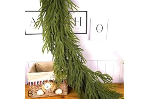 CIKIKI Artificial Norfolk Pine Garlands Christmas Decor, 5/6/9ft Real Touch Winter Pine Garland, Green Artificial Greenery Garland for Table, Mantle, Wall, Indoor, Outdoor Christmas Decorations