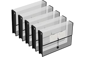 ‎FYY FYY Dokumententasche A4,Dokumentenmappe A4 Kunststoff Sammelmappen mit Umschlag Mappe Wasserdicht Druckknopf Sichttasche Dokumenten mit Etiketten für Büro, Schule, Haus,5 Stück