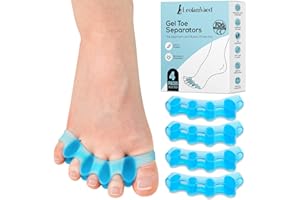 LEOLAMVAED (4 Piezas) Separador Dedos Pie Silicona, Separadores de Dedos de los Pies para Pies Hombres y Mujeres, Alivio Rápido del Dolor de Dedo en Martillo y Juanetes, Hecho de Gel de Grado Médico
