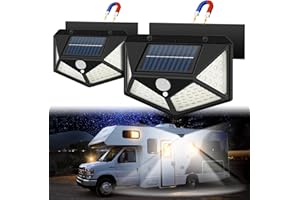 EJYTRVT Solar RV Porch Light - Magnetic Installation, Motion Activated Sensor, LED Lighting for RVs, Trailers, Campers, 5th Wheels, 2 Pack
