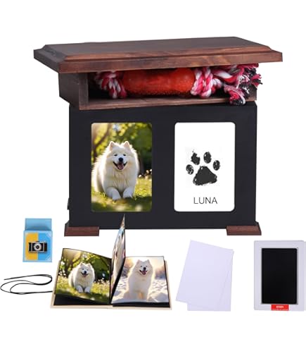 Urna Per Ceneri Animali In Legno Con Cornice Foto - XL, Per Cani E Altri Animali Domestici - Foto 2