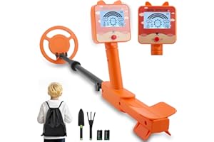 COULEEUR Detecteur de Metaux Enfants,Détecteur de Trésors Léger et Réglable, Bobine étanche, Sac de Transport et Outils de Fouille Inclus - Idéal pour la Plage, Le Camping et Les Aventures dans Le Jardin
