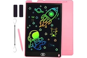 KidsPark LCD-Schreibtablett 12 Zoll Buntes Grafik-Zeichentablett für Kinder, Tragbares Löschbares Zeichenbrett Lernspielzeug für Jungen Mädchen, Rosa