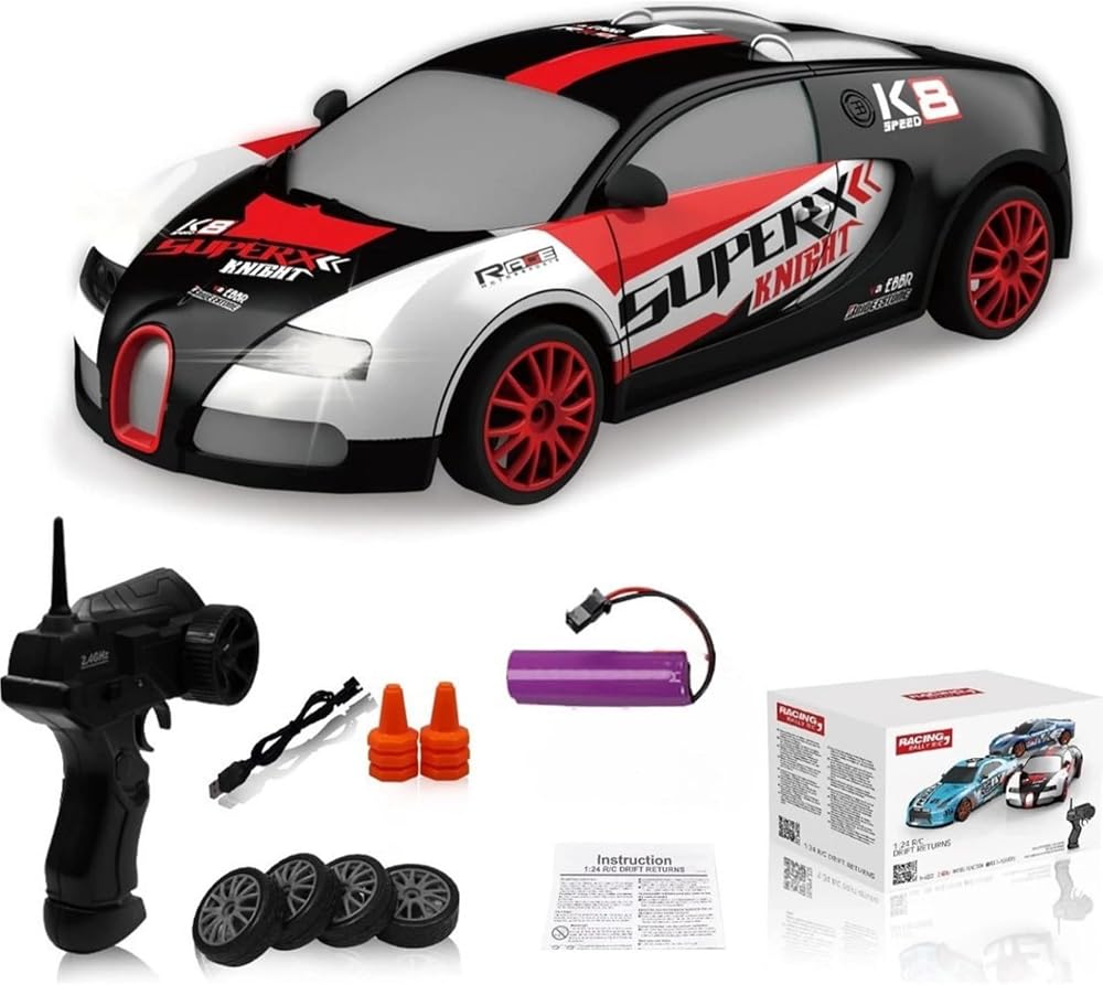 RC Uzaktan Kumandalı 15 Km/h Hız Yapan 4X4 Drift Arabası Tekerlekleri Değiştirilebilir Parkur Arabası Ekstra Ekipmanlarla