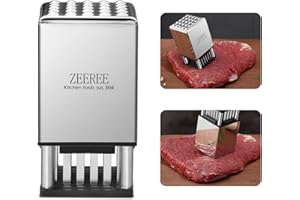 ZEEREE Napinacz do mięsa, ubijak do mięsa 36 ostrzy ze stali nierdzewnej, bardzo ostre ostrza, dwustronne młotek do mięsa, młotek do mięsa ze stali nierdzewnej do kotletu, steku, wołowiny