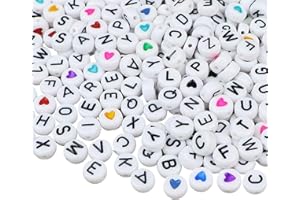 ZesNice 1100 Pcs Letter Beads for Friendship Bracelets Making Kit, Alphabet Beads Bracelets Beads for Jewelry Making, 4x7mm White Round Acrylic