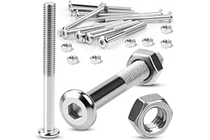 TXXATX M8x100 Schrauben Innensechskantschrauben und Muttern Set Linsenkopfschrauben Teilgewinde Edelstahlschrauben M8 Schrauben mit Muttern 10 Sätze Flachkopfschrauben für Möbelreparatur DIY-Projekte