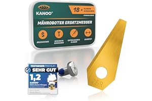 KANOO Lama di ricambio per robot tosaerba, 18 lame di ricambio in titanio per robot Bosch Indego, lama di ricambio per robot tosaerba, robot tosaerba, lame di ricambio con concetto migliorato