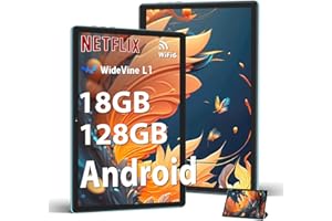 DMOAO Tablette Android 14 avec 5G Wi-FI 6, 18Go RAM + 128Go ROM(1 to Extensible), Tablette Tactile 10 Pouces avec Widevine L1, Bluetooth 5.0, 6000mAh, 8 cœurs 2.0 GHz, USB-C, Bleu