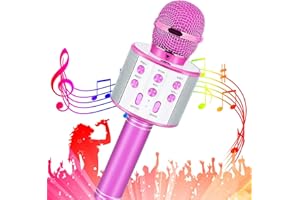 Bizcasa Karaoke Mikrofon Kinder,5 in 1 USB Drahtloses Bluetooth Mikrofon mit Lautsprecher,KTV Karaoke Maschine,Als FüR Spielzeug Ab 4 Jahre Junge Und MäDchen Geschenke,Zuhause Party Karaoke