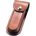 TUFF LUV Genuine Chunky Leather Tan Case Sheath Pouch [Compatible With] Leatherman Wave+ / Rebar/Sidekick/Wingman/Charge+ / Rev/Free P2 & P4