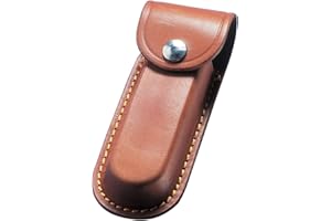 TUFF LUV Genuine Chunky Leather Tan Case Sheath Pouch [Compatible With] Leatherman Wave+ / Rebar/Sidekick/Wingman/Charge+ / Rev/Free P2 & P4