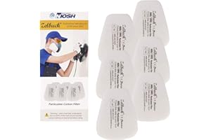 Zelbuck Accessoires pour Couverture de Visage 6* Cotons Filtrants Contre Gaz et Poussière, pour peinture, poussière, particules, polissage, soudure et autres protections de travail
